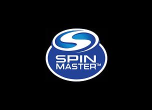 Spin Master logo on black background.