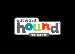 Outward Hound logo on black background.